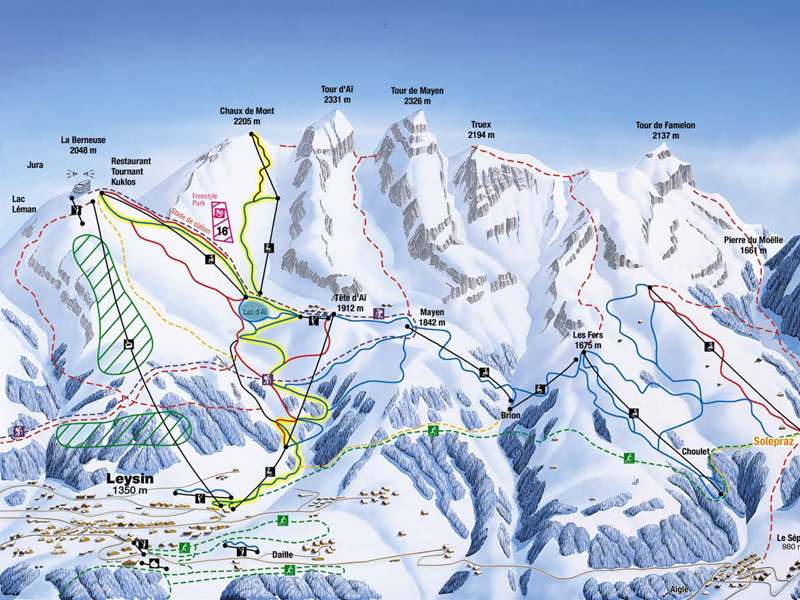 Leysin Les Mosses Ski Holidays Piste Map Ski Resort Reviews Guide