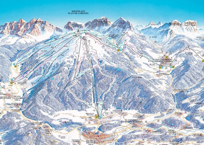 Kronplatz - Plan De Corones Ski Holidays: Piste Map, Ski Resort Reviews 