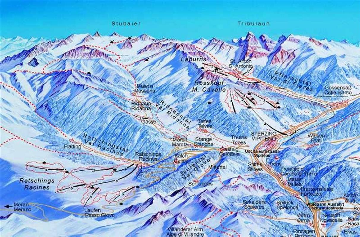 Sterzing - Wipptal Ski Holidays: piste map, ski resort reviews & guide